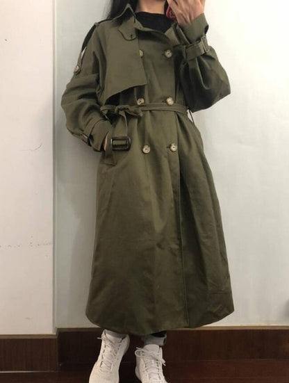 Fashion Fall Winter 2020 casual cotton trench coat with sashes oversize vintage long coats overcoats